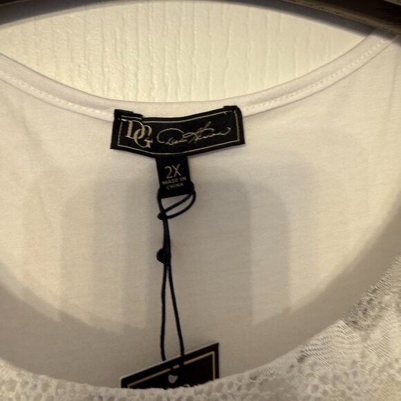 White and Beige Sleeveless Top - Picture 2 of 2